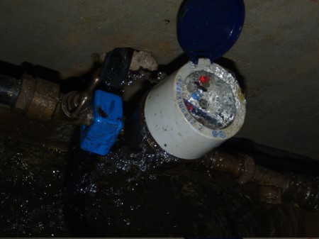 Compteur d'eau gelé
