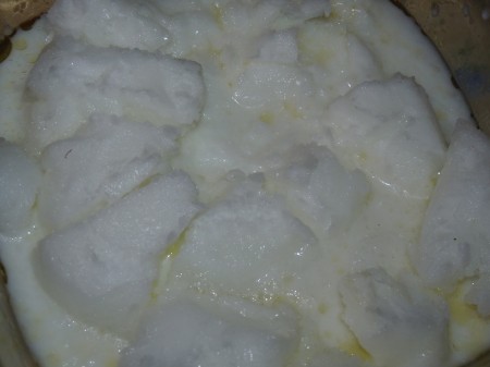 Ajout du lait d'ânesse Lait d'ânesse congelé et soude